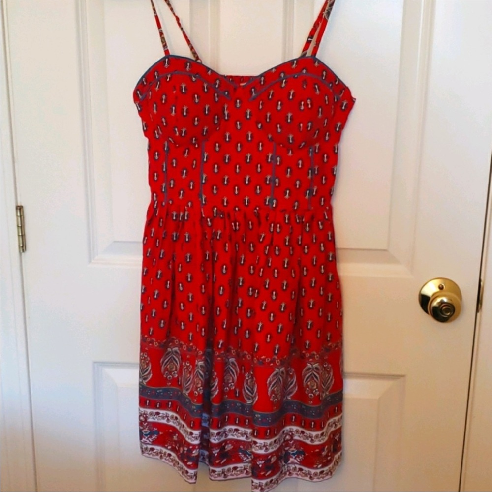 EUC Red and blue sundress